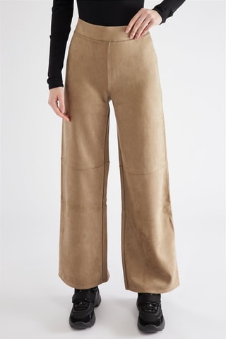 Pantalon taille haute - Marron clair