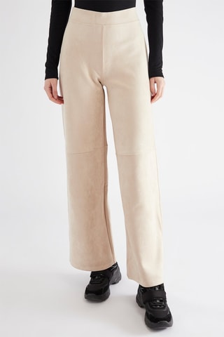 Pantalon taille haute - Beige