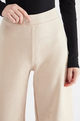 Pantalon taille haute - Beige