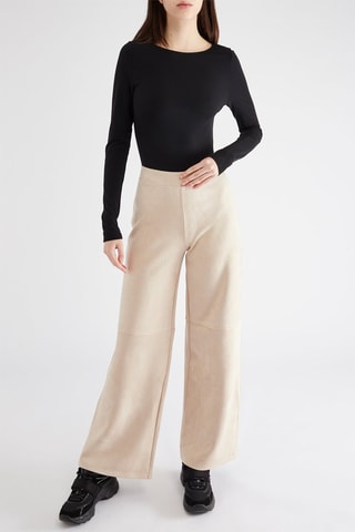 Pantalon taille haute - Beige