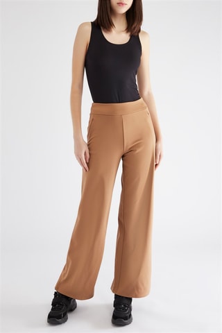 Pantalon regular taille haute - Camel