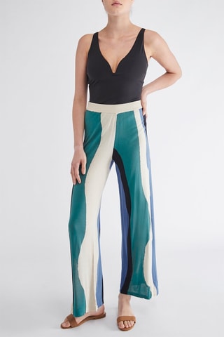 Pantalon taille haute - Blanc et noir