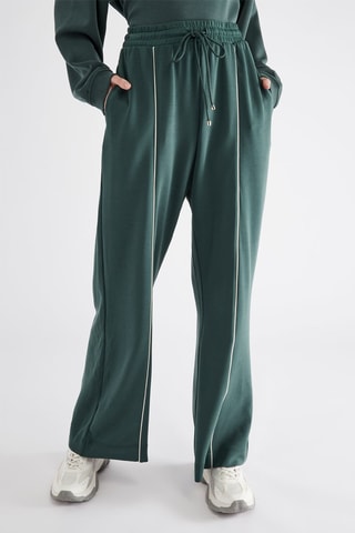 Pantalon flare taille haute - Vert foncé