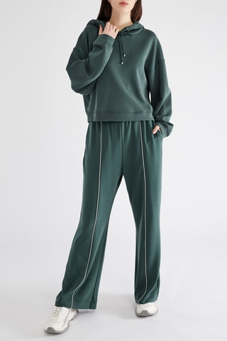 Pantalon flare taille haute - Vert foncé