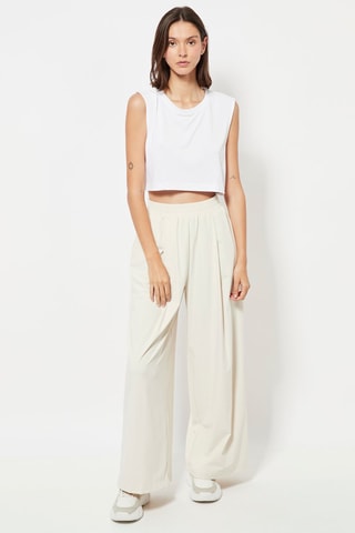 Pantalon taille haute - Ecru