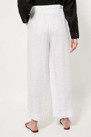 Pantalon droit en lin - Blanc
