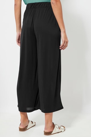 Pantalon wide legs 7/8 - Noir