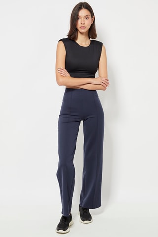 Pantalon taille haute - Bleu marine