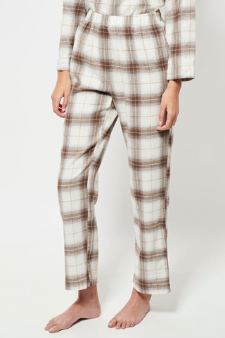 Pantalon de pyjama taille haute - Blanc