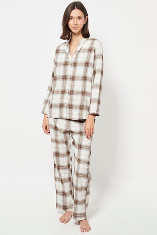 Pantalon de pyjama taille haute - Blanc