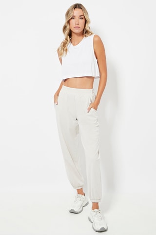 Pantalon taille haute - Ecru