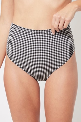Bas de maillot taille haute Noir et blanc