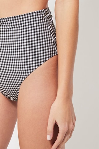 Bas de maillot taille haute Noir et blanc