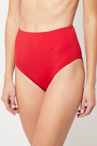 Bas de maillot taille haute Rouge