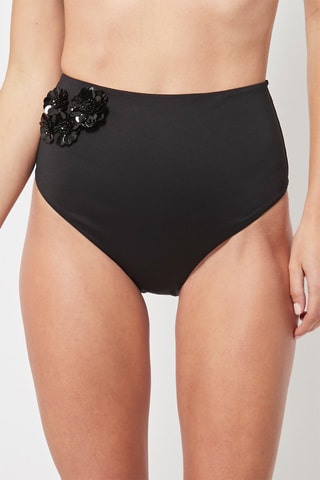 Bas de maillot taille haute Noir