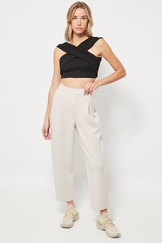 Crop top drapé Noir