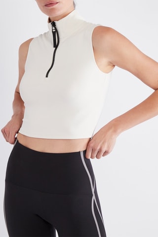 Crop top sans manches - Blanc
