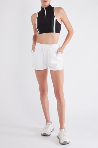 Crop top de compression sans manches - Noir