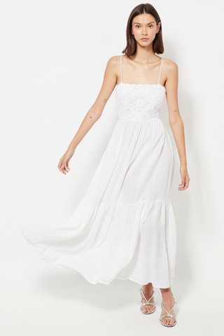 Robe longue en lin - Blanc