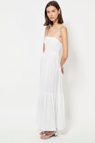 Robe longue en lin - Blanc