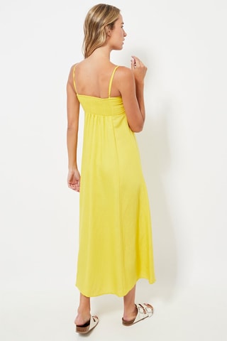Robe midi en lin - Jaune