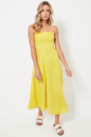 Robe midi en lin - Jaune