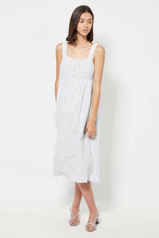 Robe de pyjama en lin - Blanc
