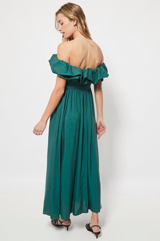 Robe longue en lin Vert foncé