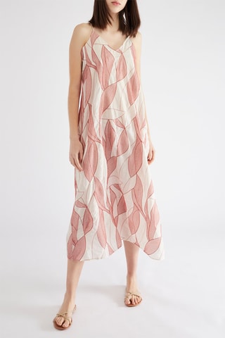 Robe midi - Ecru et vieux rose
