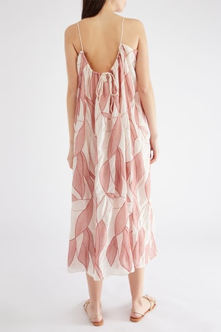 Robe midi - Ecru et vieux rose