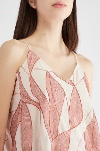 Robe midi - Ecru et vieux rose