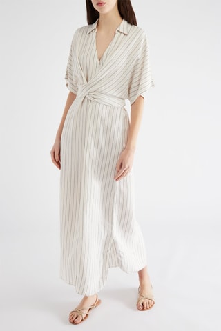 Robe longue en lin - Ecru