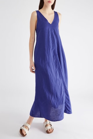 Robe longue en lin - Indigo