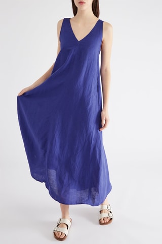 Robe longue en lin - Indigo