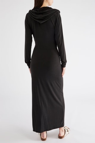 Robe drapée à capuche - Noir