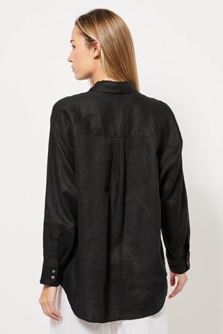 Chemisier en lin - Noir