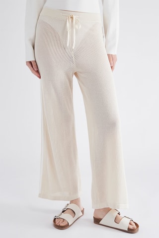 Pantalon large - Beige