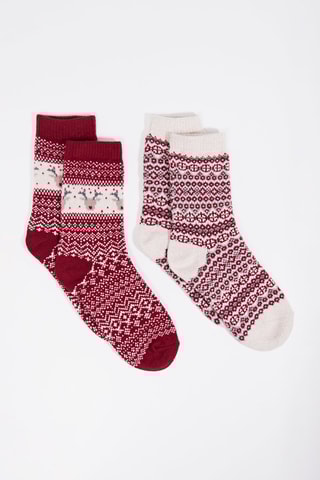2 paires de chaussettes - Rouge et blanc