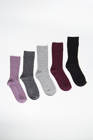 5 paires de chaussettes - Violet, noir et gris clair