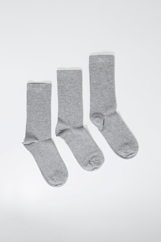 3 paires de chaussettes - Gris clair chiné