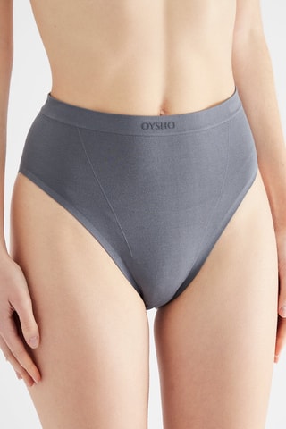 2 culottes taille haute - Gris foncé