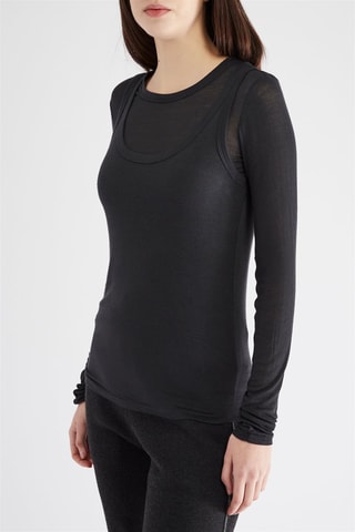 T-shirt trompe-l’œil - Noir