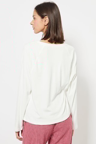 T-shirt de pyjama relaxed en velours - Blanc