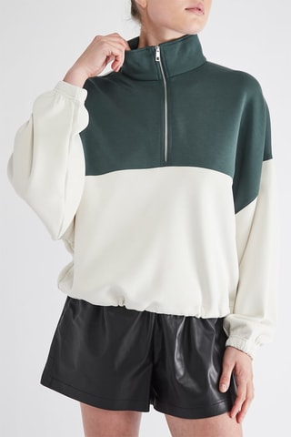 Sweat - Vert foncé et écru
