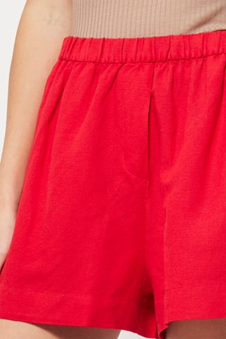 Short en lin Rouge