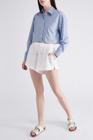 Short en lin - Blanc