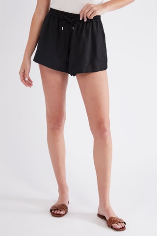 Short en lin - Noir