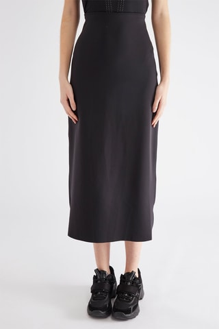 Jupe midi taille haute - Noir