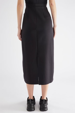 Jupe midi taille haute - Noir