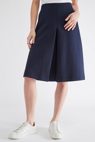 Jupe midi taille haute - Bleu marine